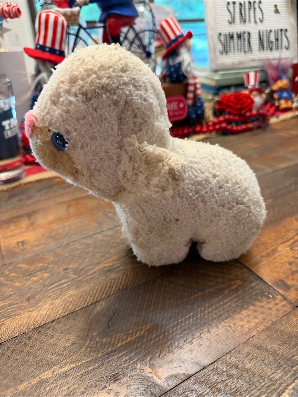 🐑 Vintage Mid-Century Musical Wind-Up Lamb Plush 🐑 Fan Fair 1960’s collectible - Picture 4 of 10